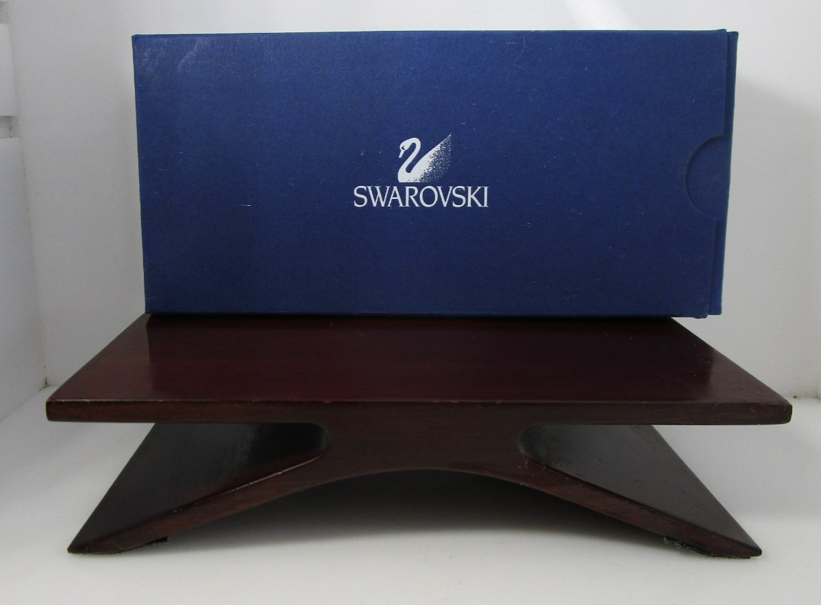 Vintage Swarovski Crystal Figurine Wood Display Stand 673691 with Box