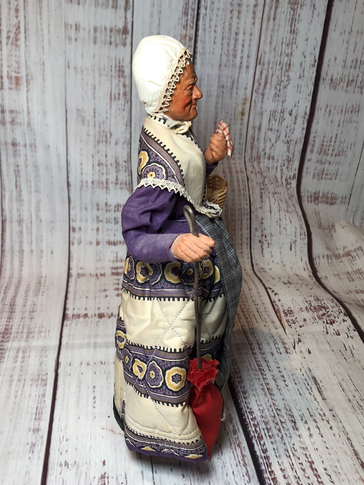 French Doll Handmade Santon De Provence Old Market Woman Traditional Dress 11”