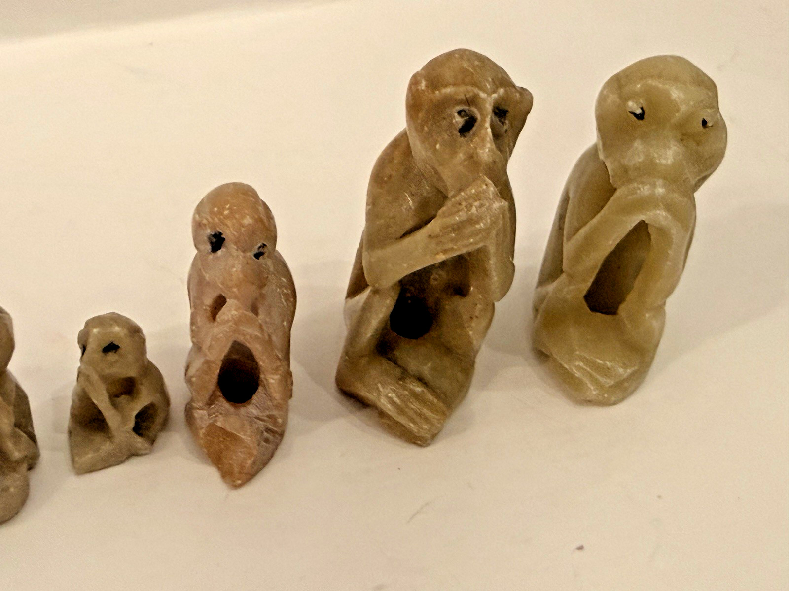 Vintage Monkey Stone Antique Figurines & Statues Miniature 8 Pc Lot Collectibles