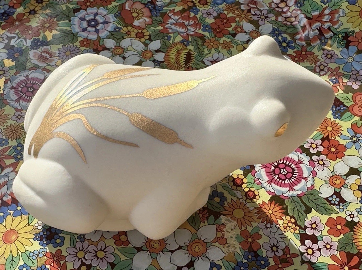 Lenox Everyday Wishes “Prosperity” Porcelain Frog Figurine Gold Wheat 3.5”