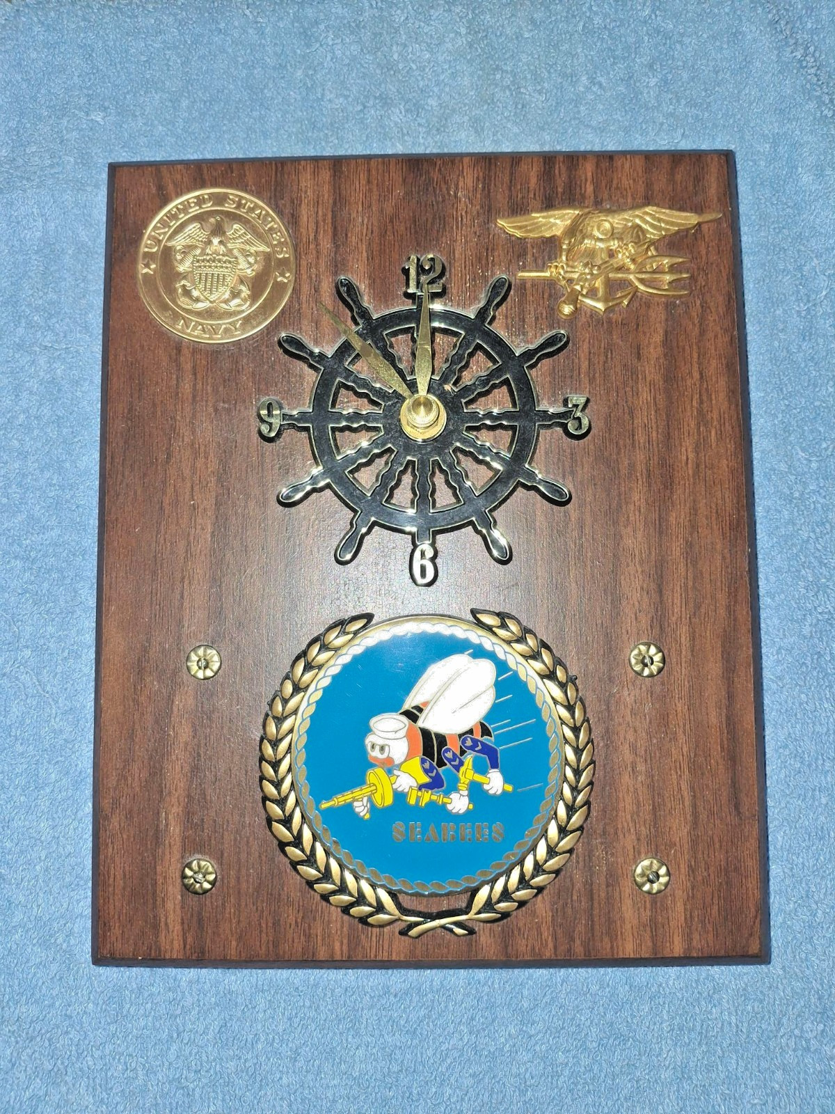 United States Navy Seabees Construction Military Wall Plaque – Intarsia Art