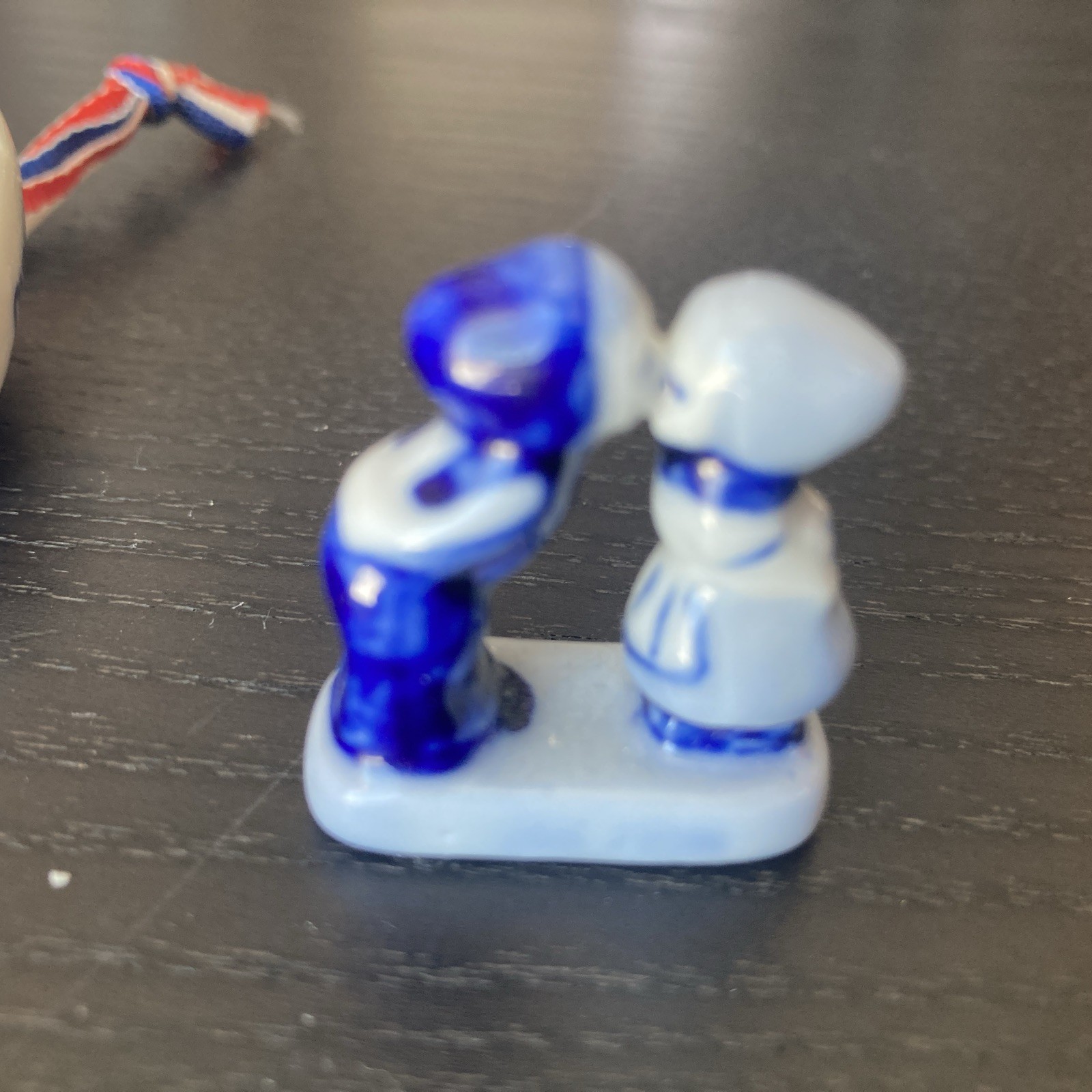 Porcelain Miniature Dutch Clogs Shoes Holland Blue Delft Windmills and Figure