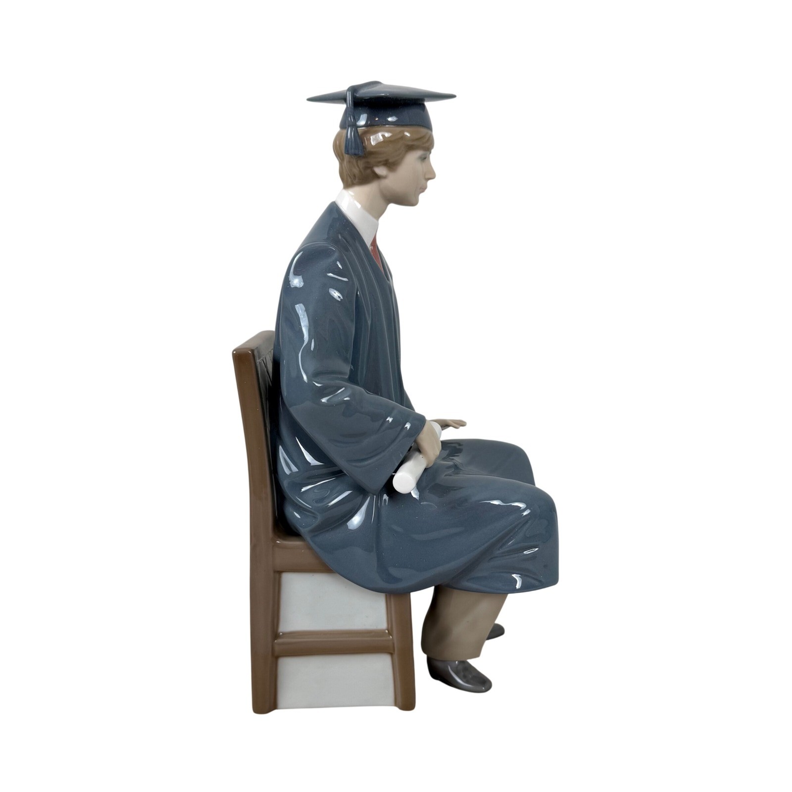 Lladro Graduado Graduate Boy Figurine 5198 Blue Gown Porcelain Spain Box