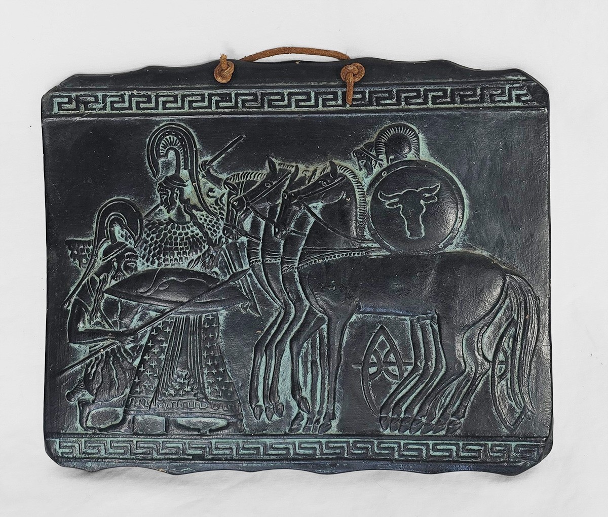 5.5″x7″ Vintage Ares & Athena Wall Plaque Greek Mythology Relief, made in Europe