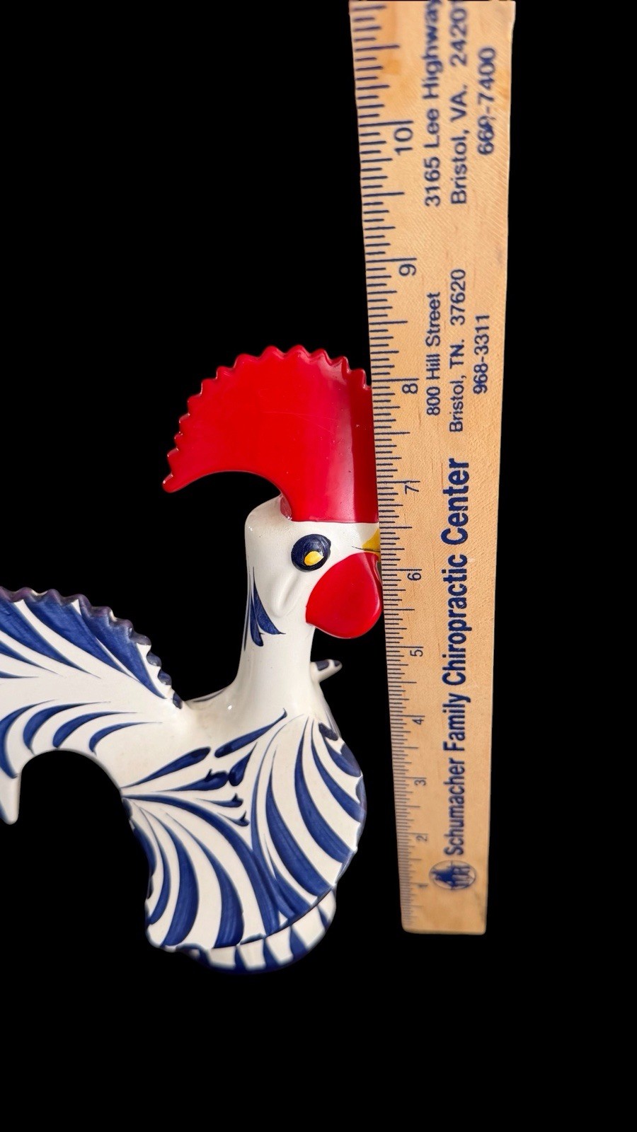 2 Roosters Of Barcelos Trust & Good Luck Figurines Hand Painted Portugal *FLAW*