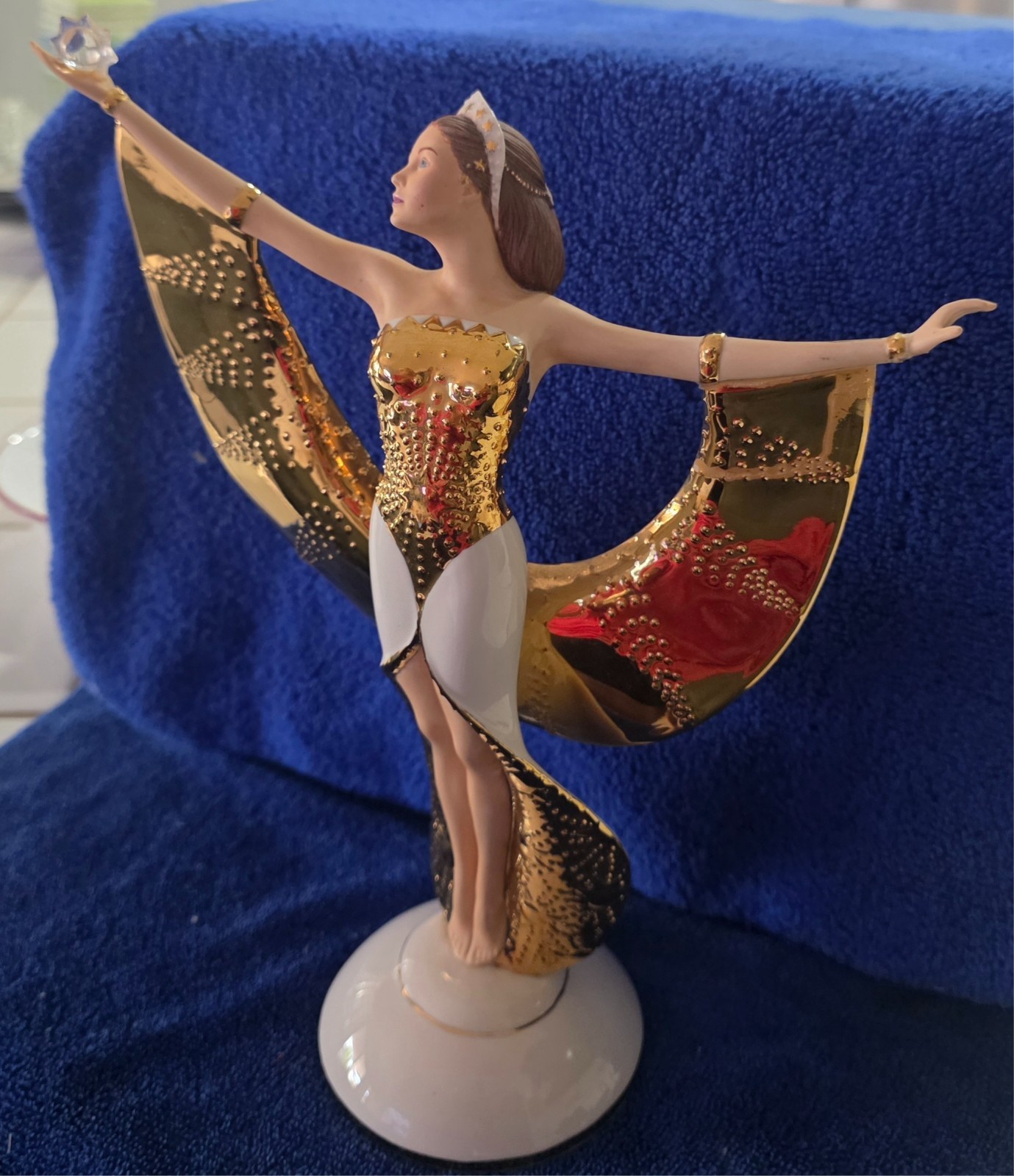 Sunrise In Gold – 11 inch Vintage Deco Figurine – FRANKLIN MINT  