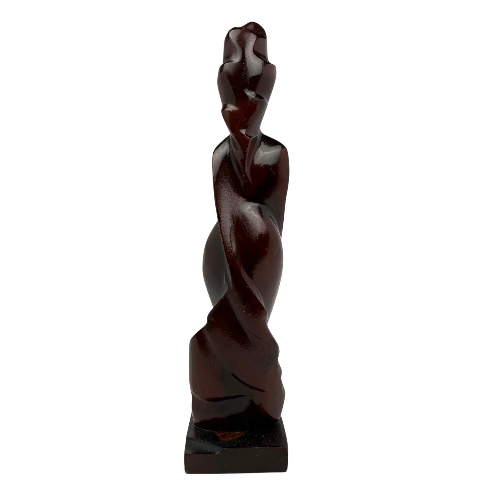 Abstract Wood Sculpture Female Figure Carved Art Deco Avant Garde Style 15.5″