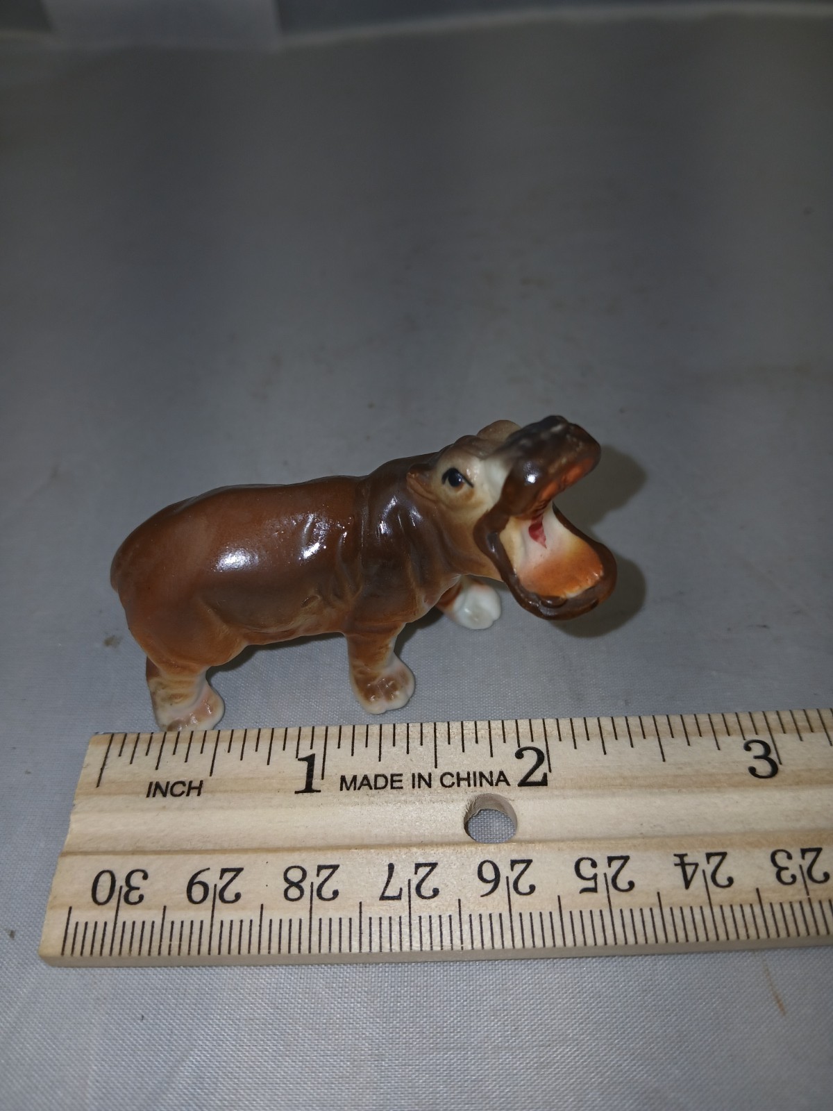 Vintage Porcelain Miniature Hippo