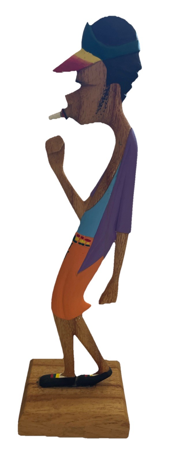 Raggae Man 420 Handcarved Handpainted Wooden Standing Figure Rasta Man