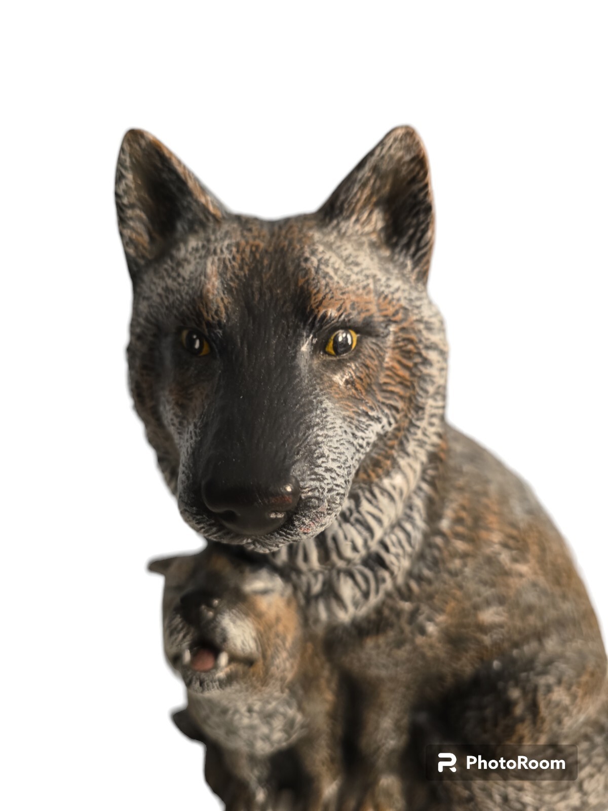 Vintage 1994 Scioto Molds Wolves Sculpture Figurine Momma and Baby 12″
