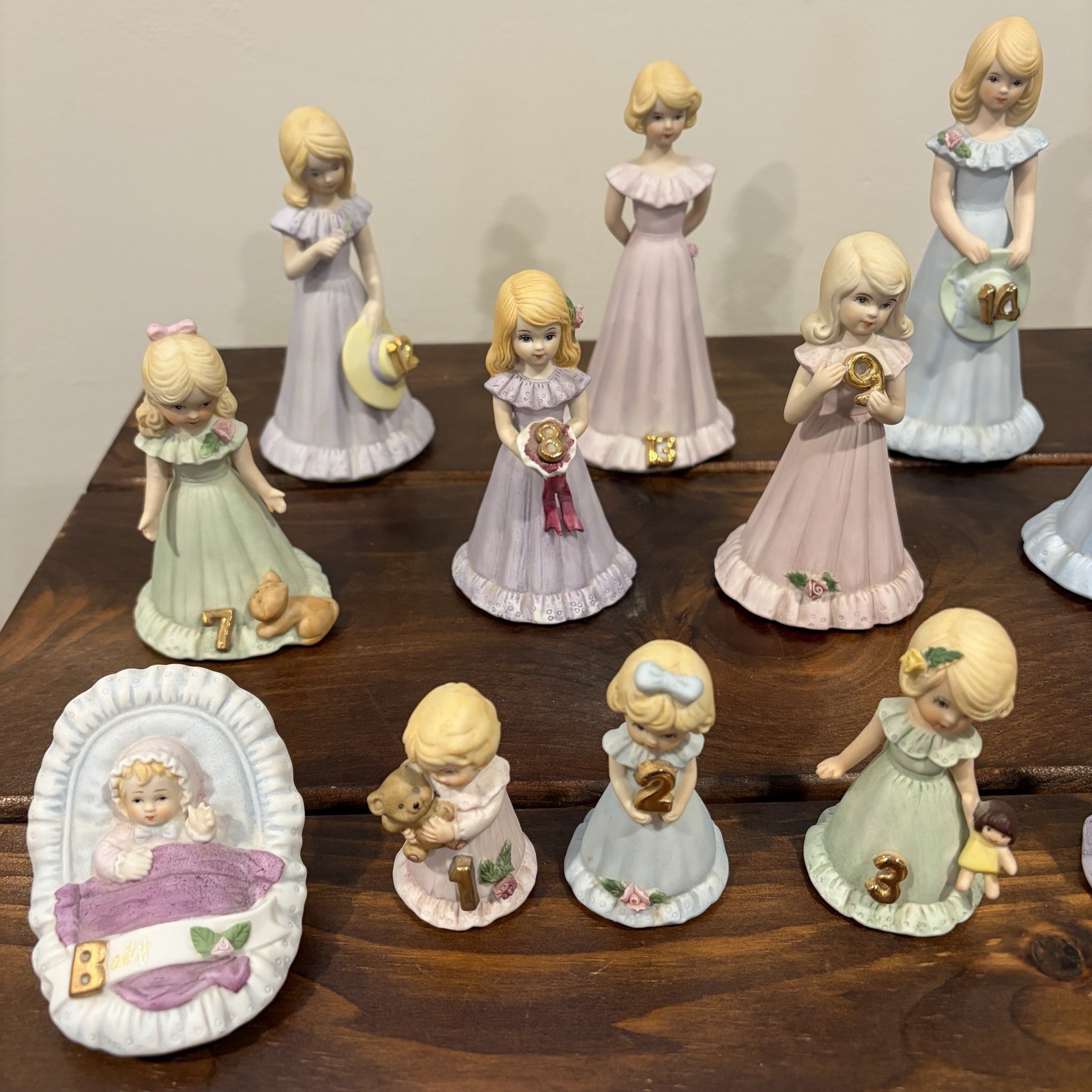 Lot of 16 Vintage Growing Up Birthday Girls Baby-15 Years Old Blonde/2 Brunette