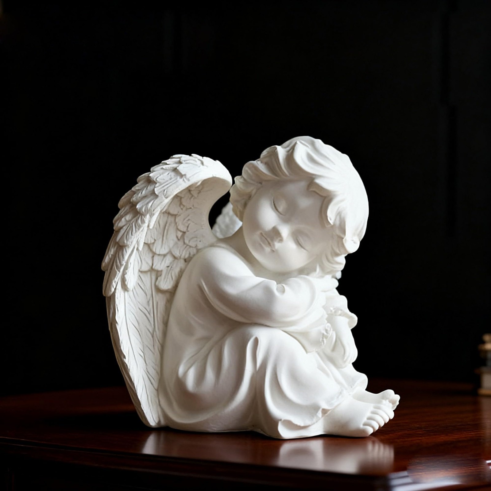 Little Angel Statue Figurine, Resin Cherub Statue Sleeping Angle Sculpture, R