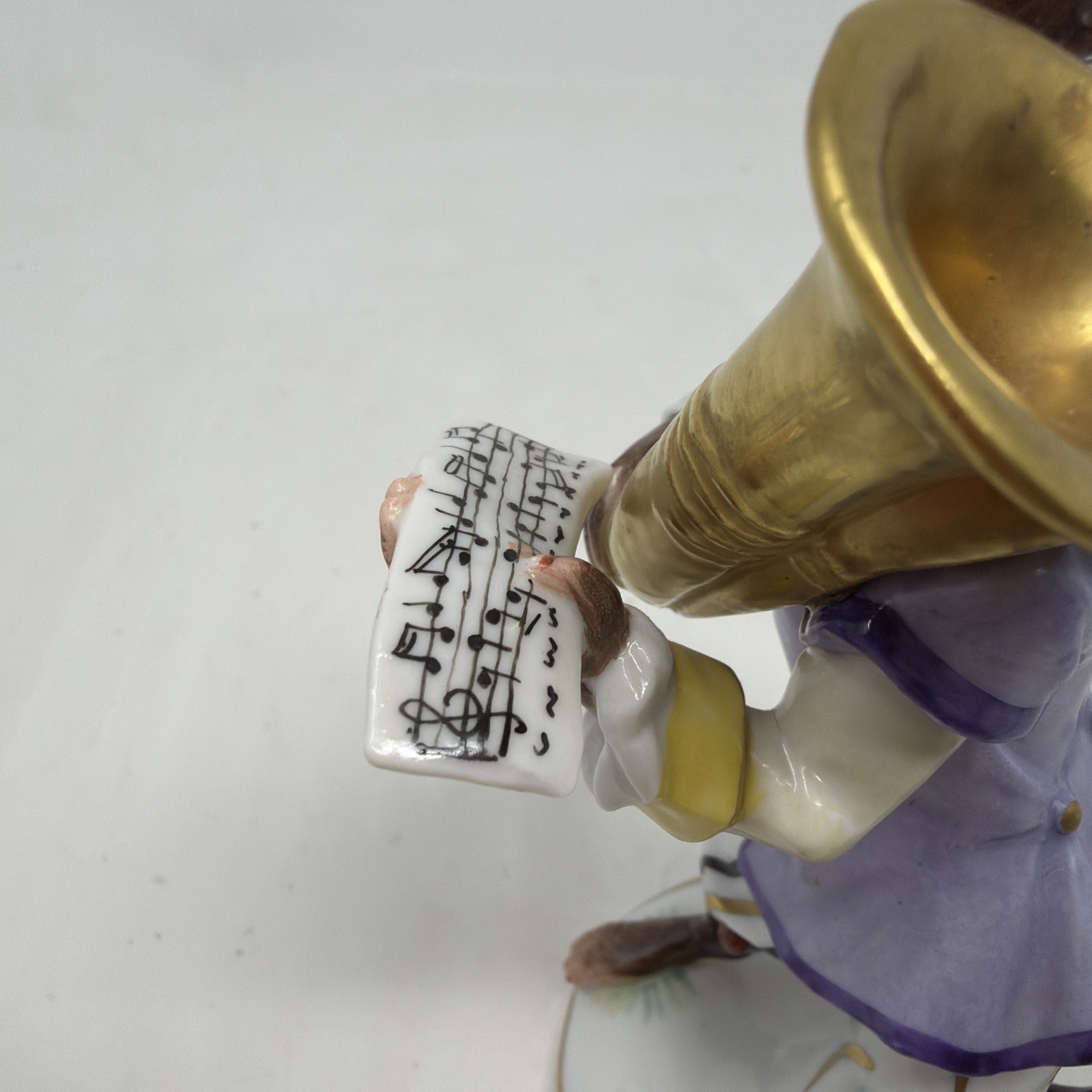 Antique Porcelain Monkey Band Double Bass Figure/Andreas Klötzer/Volkstedt/c1900