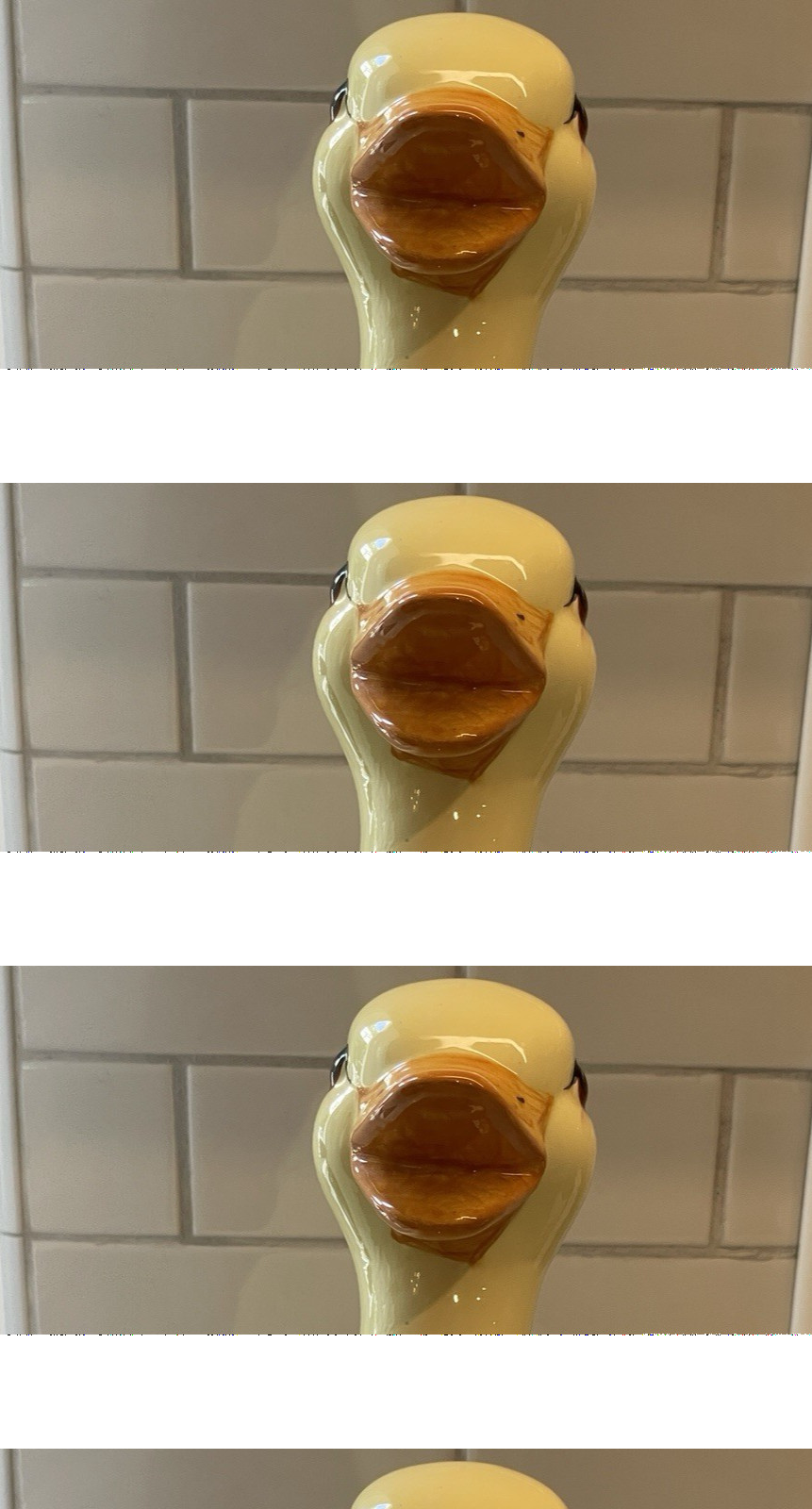 Vintage Ceramic Large Duck Yellow 12 in Decor Cottage Granny Country Pottery