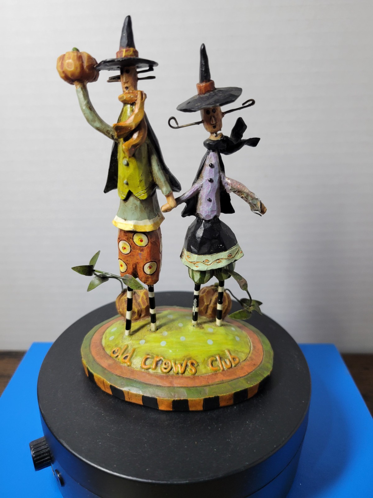 Old Crows Club Metal and Wood Figurine 5″ Tall