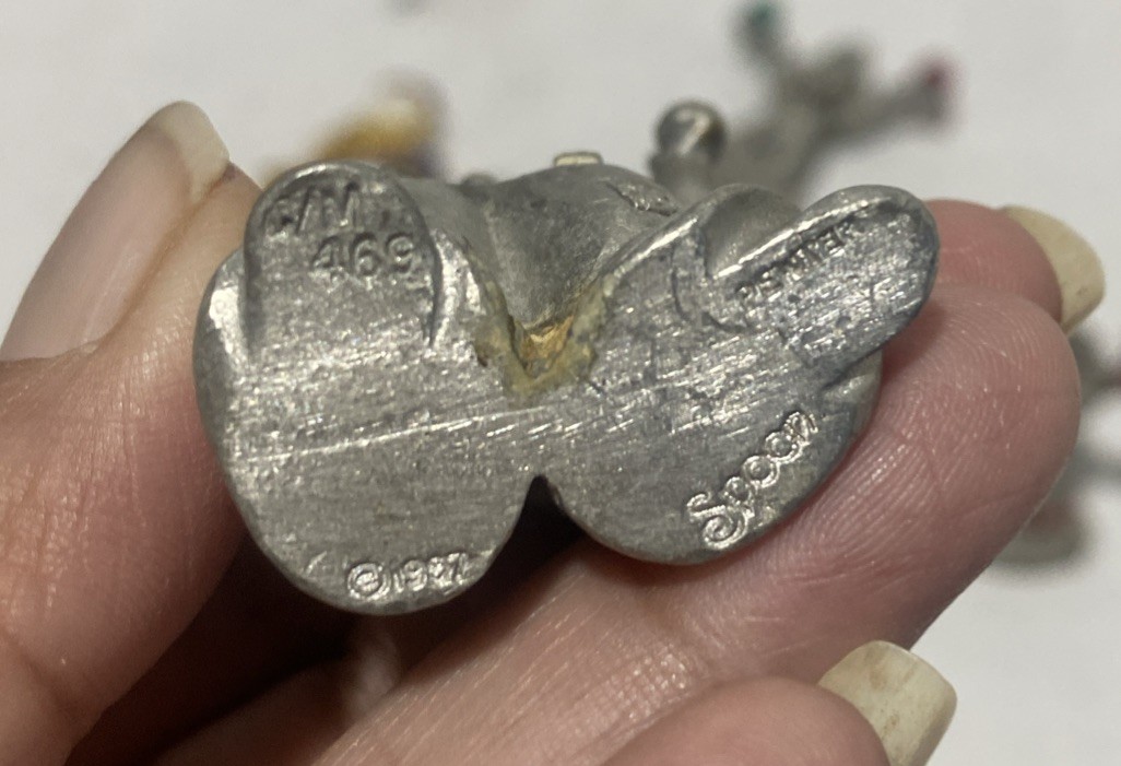Spoontiques pewter with swarovski crystals . Circus Clown Figurines Set of 7
