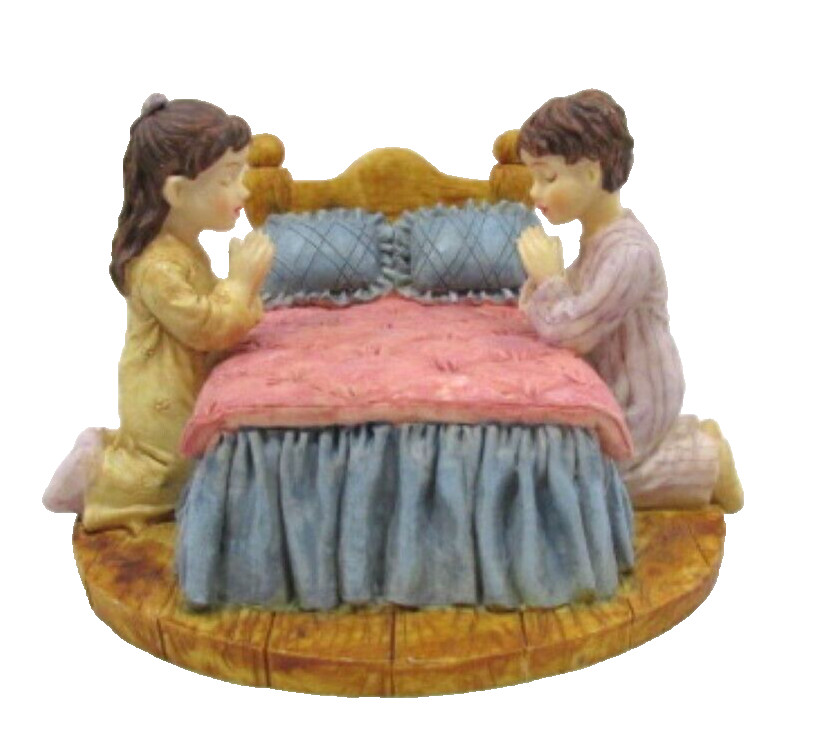 Child’s Play Collection Bedtime Prayer Boy and Girl Praying by Bed Figurine