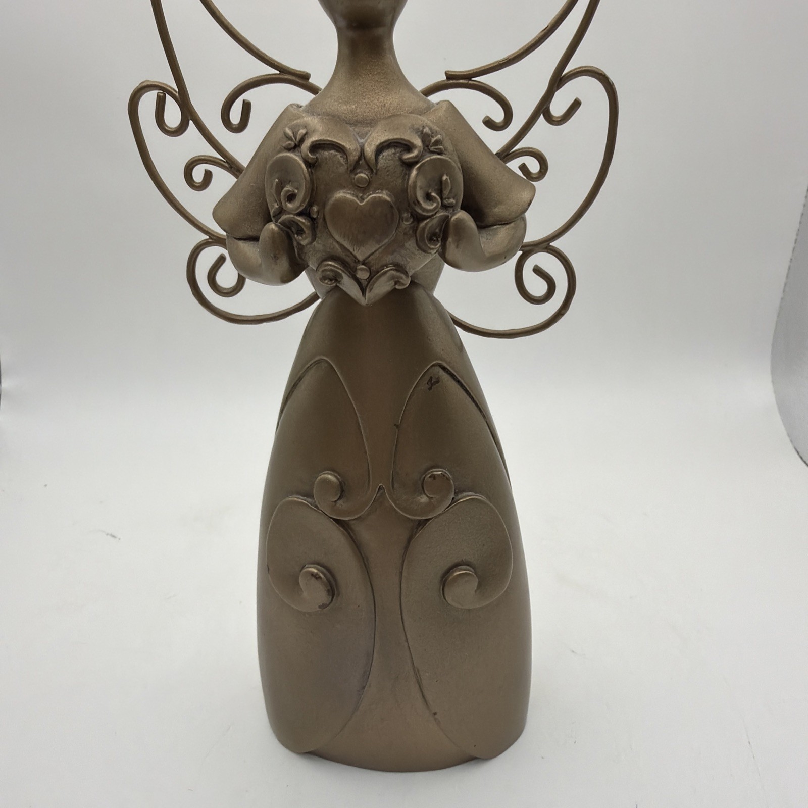 Second Nature Bronze Colored Heavy Metal “Adoration-Gold” Angel Heart Filigree