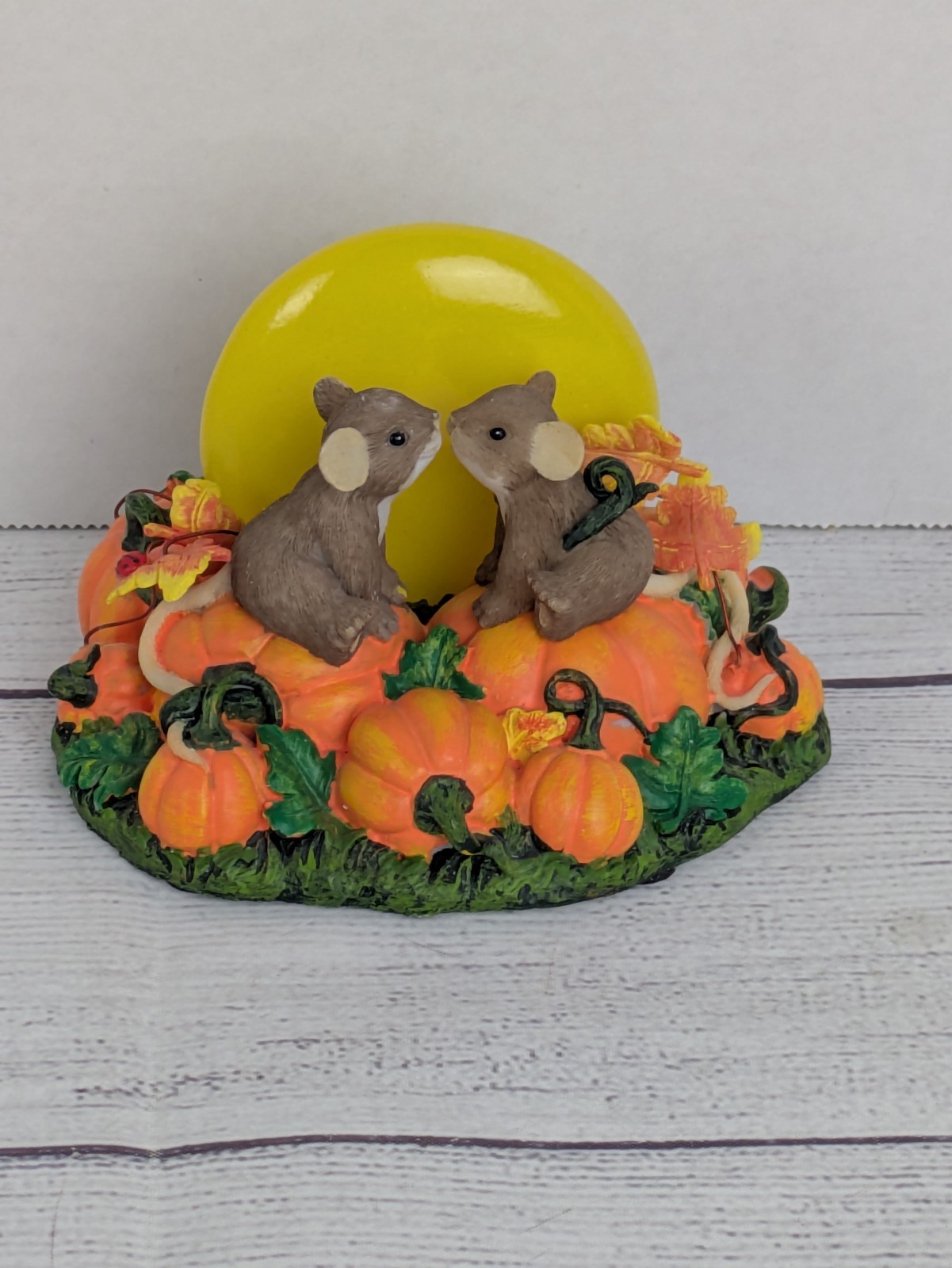 Charming Tails Your Kisses Brighten My Night Pumpkin Patch Fall Halloween Figure