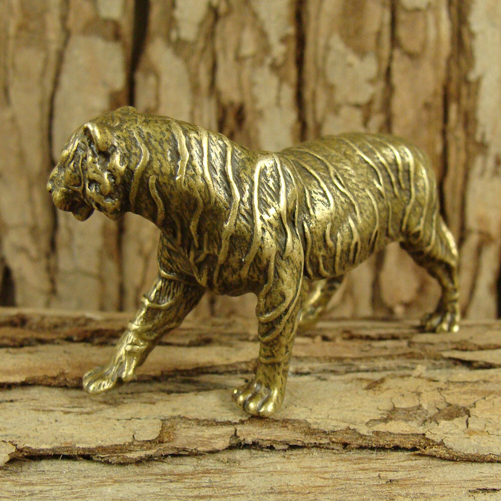 Solid Brass Tiger Figurines Statue Decoration Ornament Wild Animals Decorate