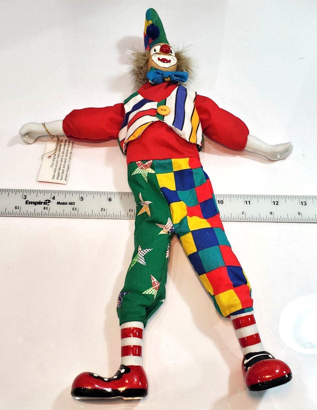 Show Stoppers Otto 15″ Vintage Porcelain Clown Doll Shelf Sitter RETRO Circus