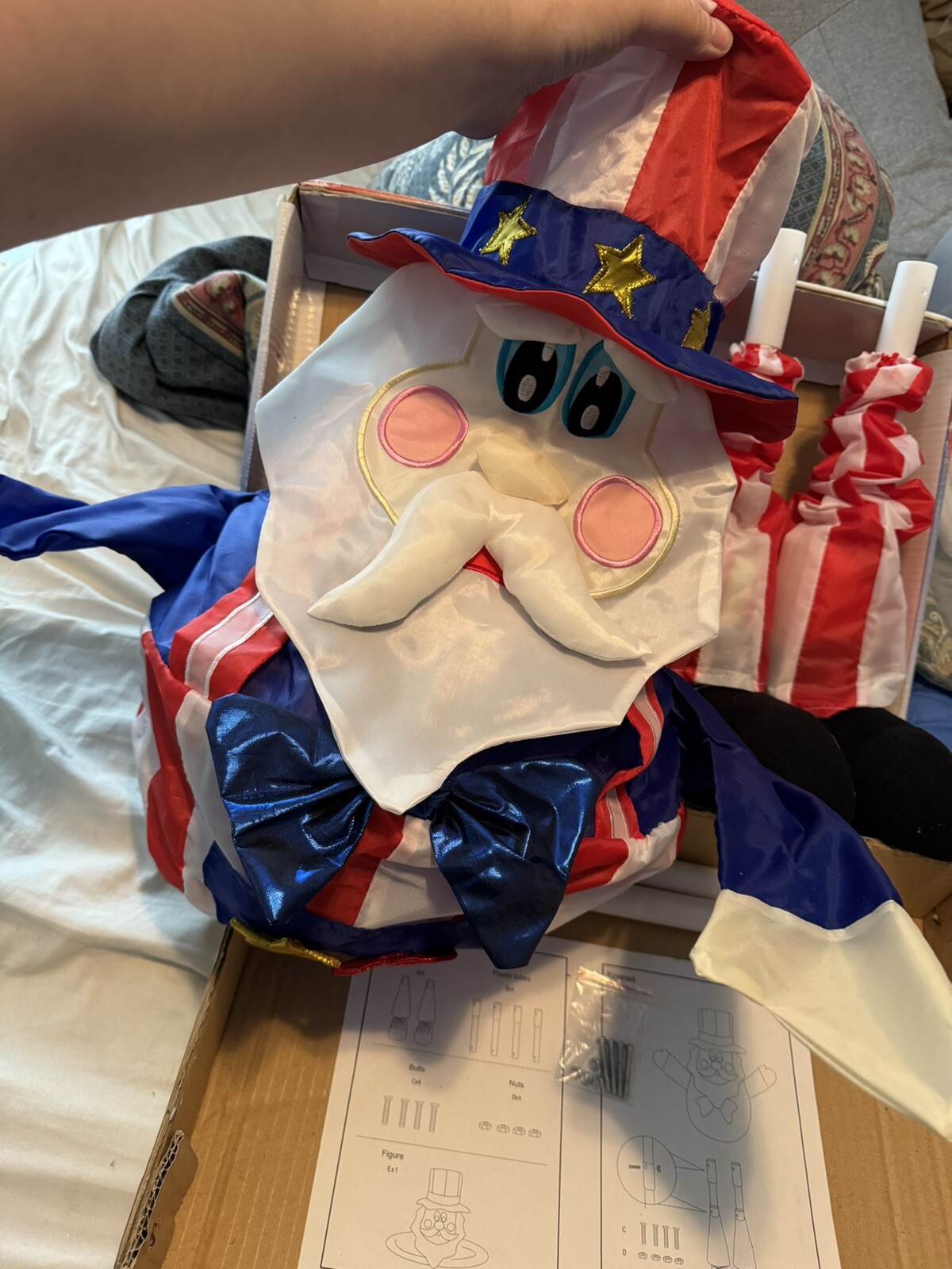 36” Uncle Sam Standing Figure July 4th 3ft with Box & Directions