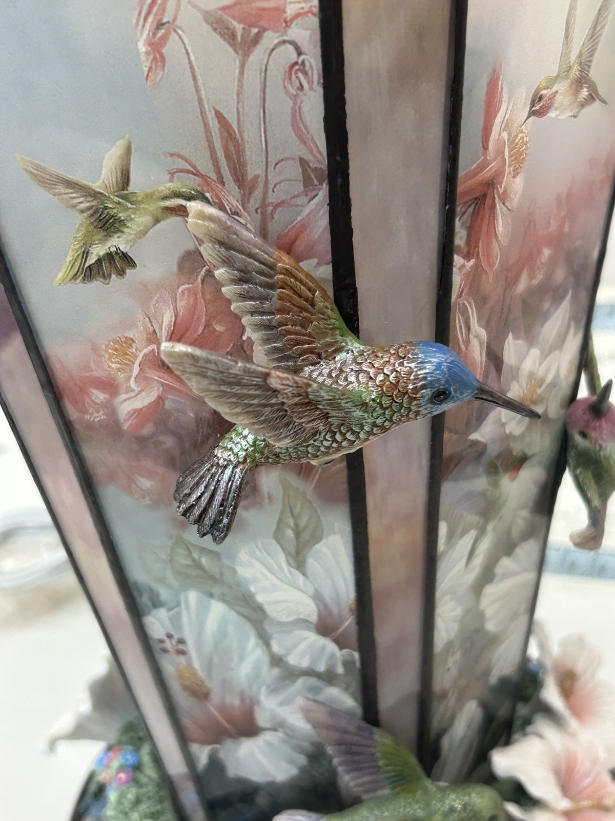 Bradford Exchange 2007 Lena Liu Hummingbird Lamp Shimmering Elegance NWOB