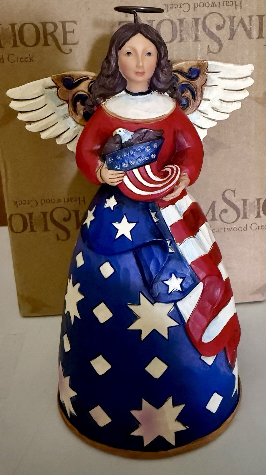 Jim Shore Bless The Stars And Strips Patriotic Angel/Flaf Figurine