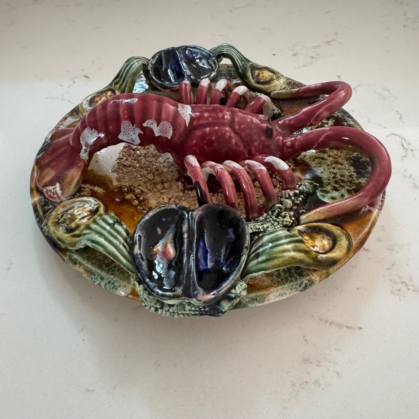 J. Willfred By Sadek Lobster Plate Palissy Majolica Portugal 7” Hanging Plate