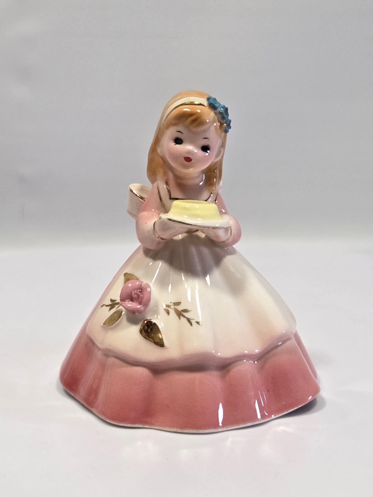 Vtg Josef Originals “Dinner Belle” Figurine Pink Dress w Sticker Japan READ