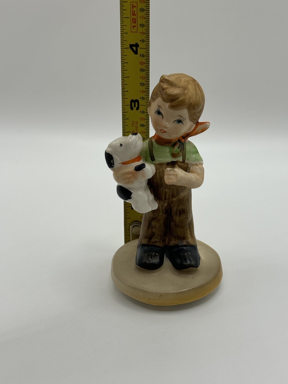 Vintage Hummel Imitation Japan Boy With Puppy Dog Ceramic Figurine Trinket