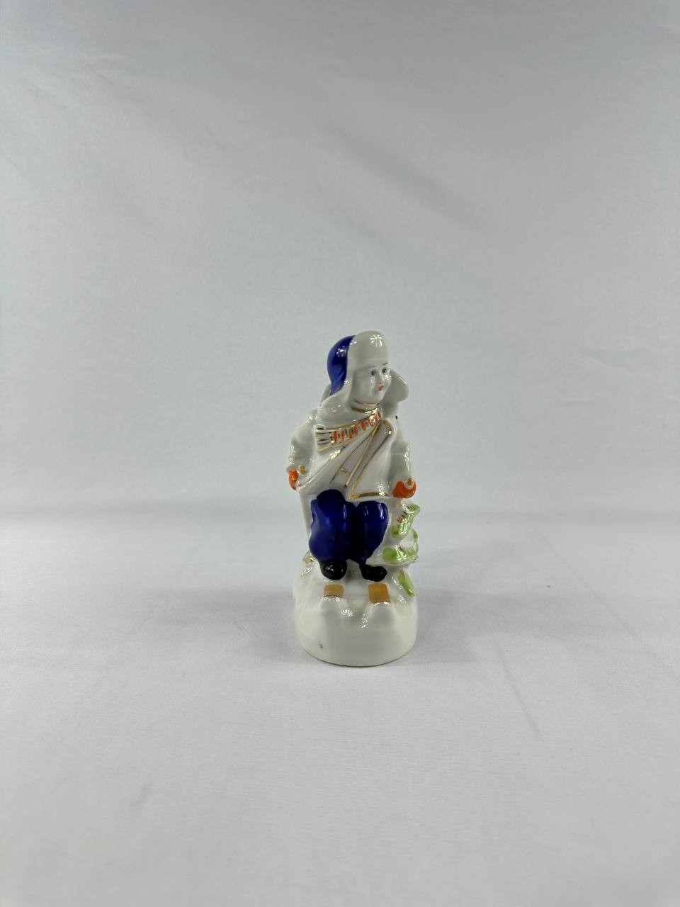 Vintage Porcelain Skier Figurine USSR Polonne, Ukraine, 1953-1957