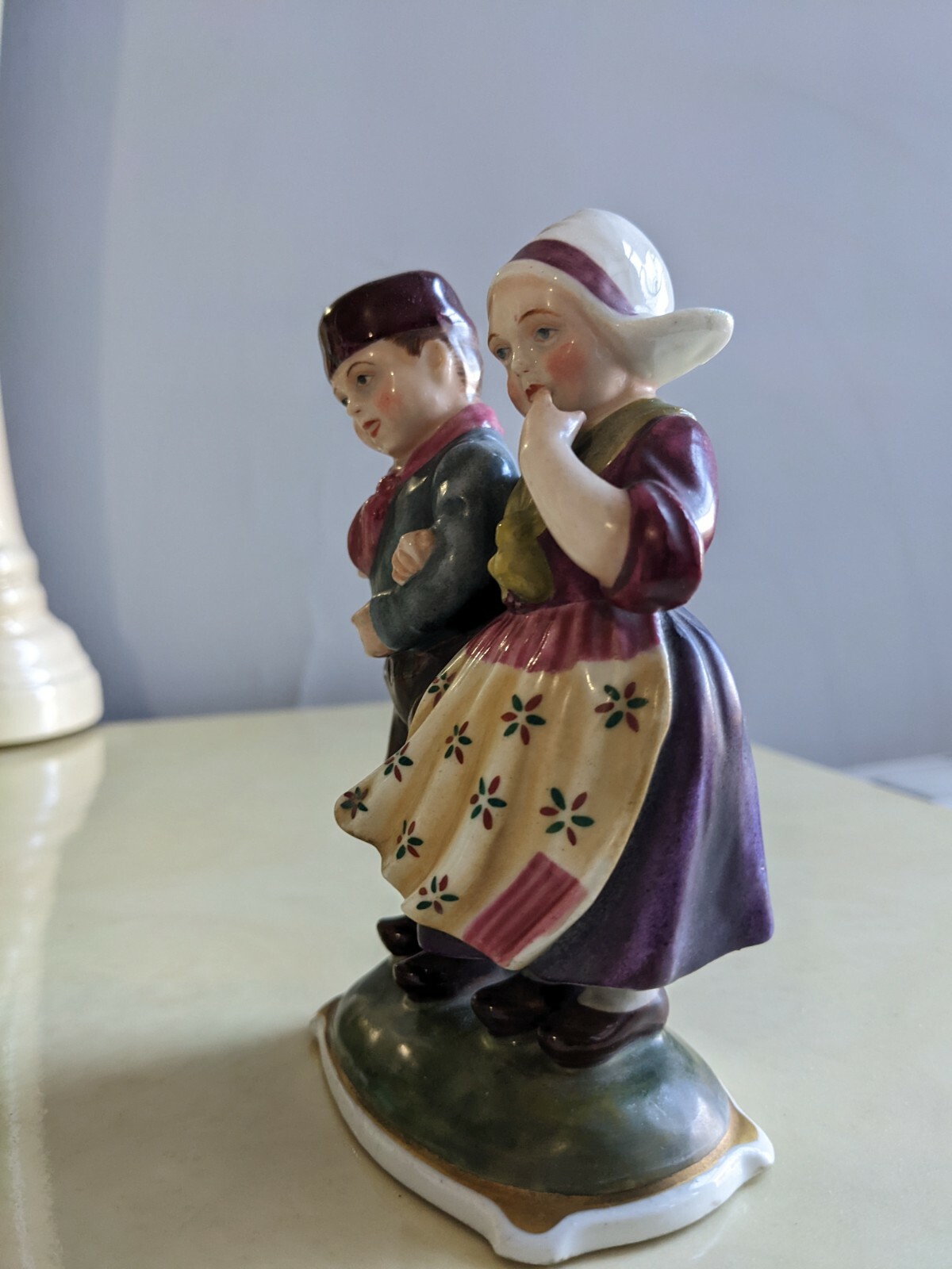 19th C Antique Italy Authentic Ginori Porcelain Figurine Promenade Marked