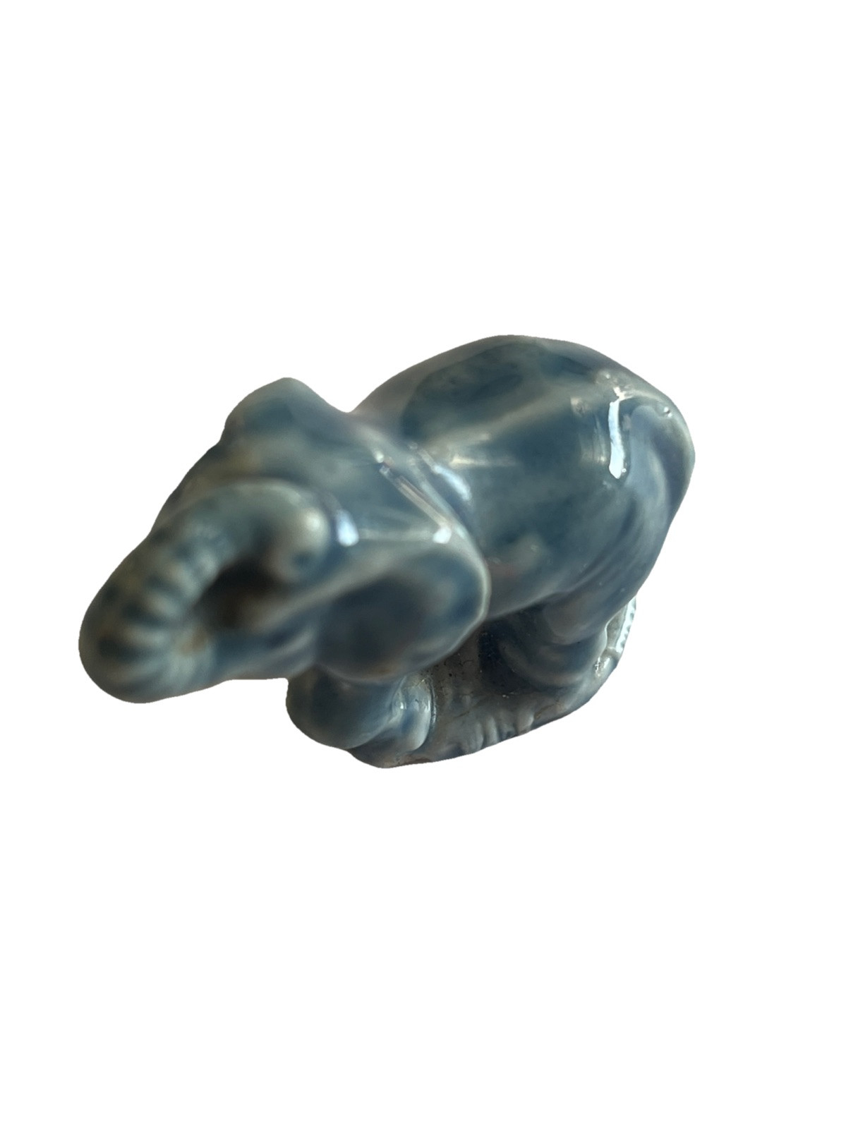 Wade Whimsies Porcelain Figurine Gray Blue Elephant Miniature Safari
