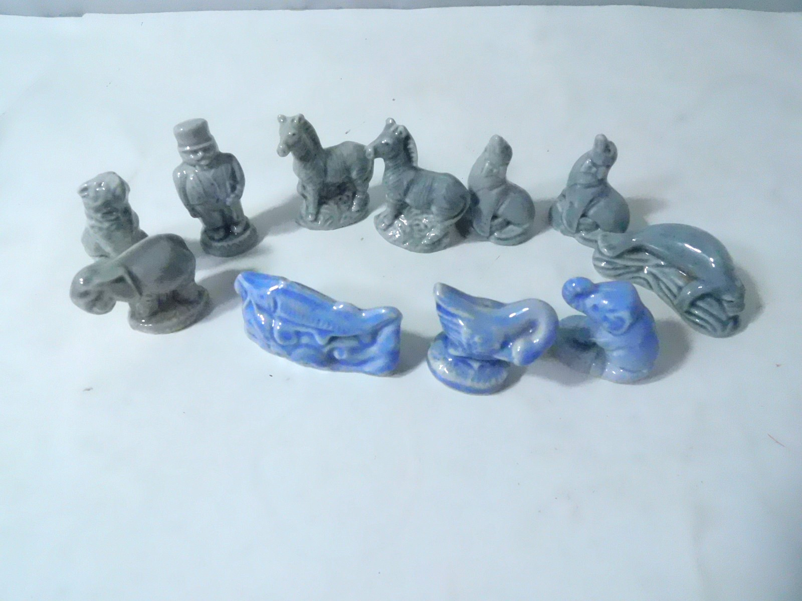 11 Wade Red Rose Tea Animal Figurines Whimsies England Gray & Blue