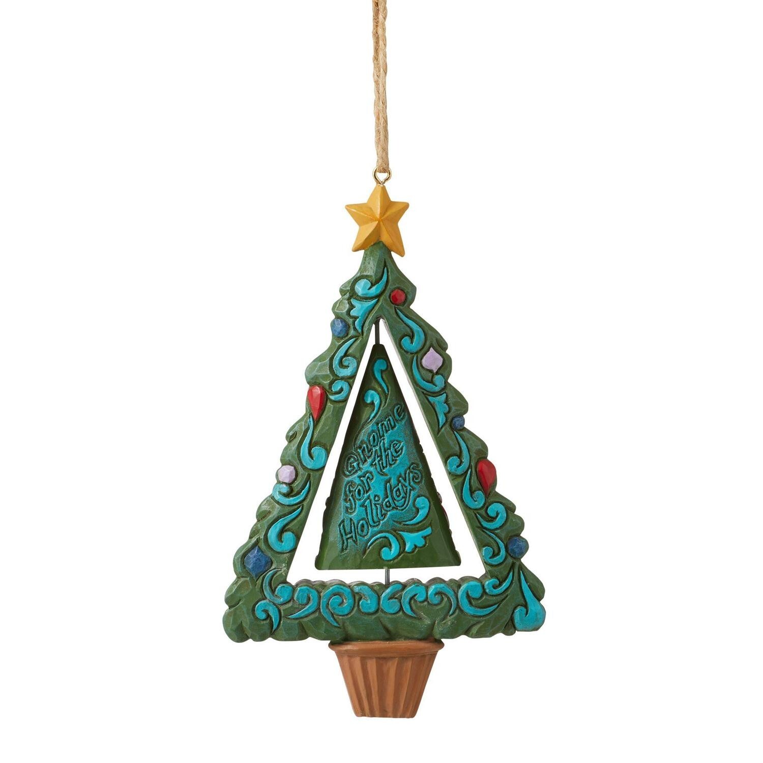 Jim Shore Heartwood Creek Gnome Rotating Christmas Ornament 6011379