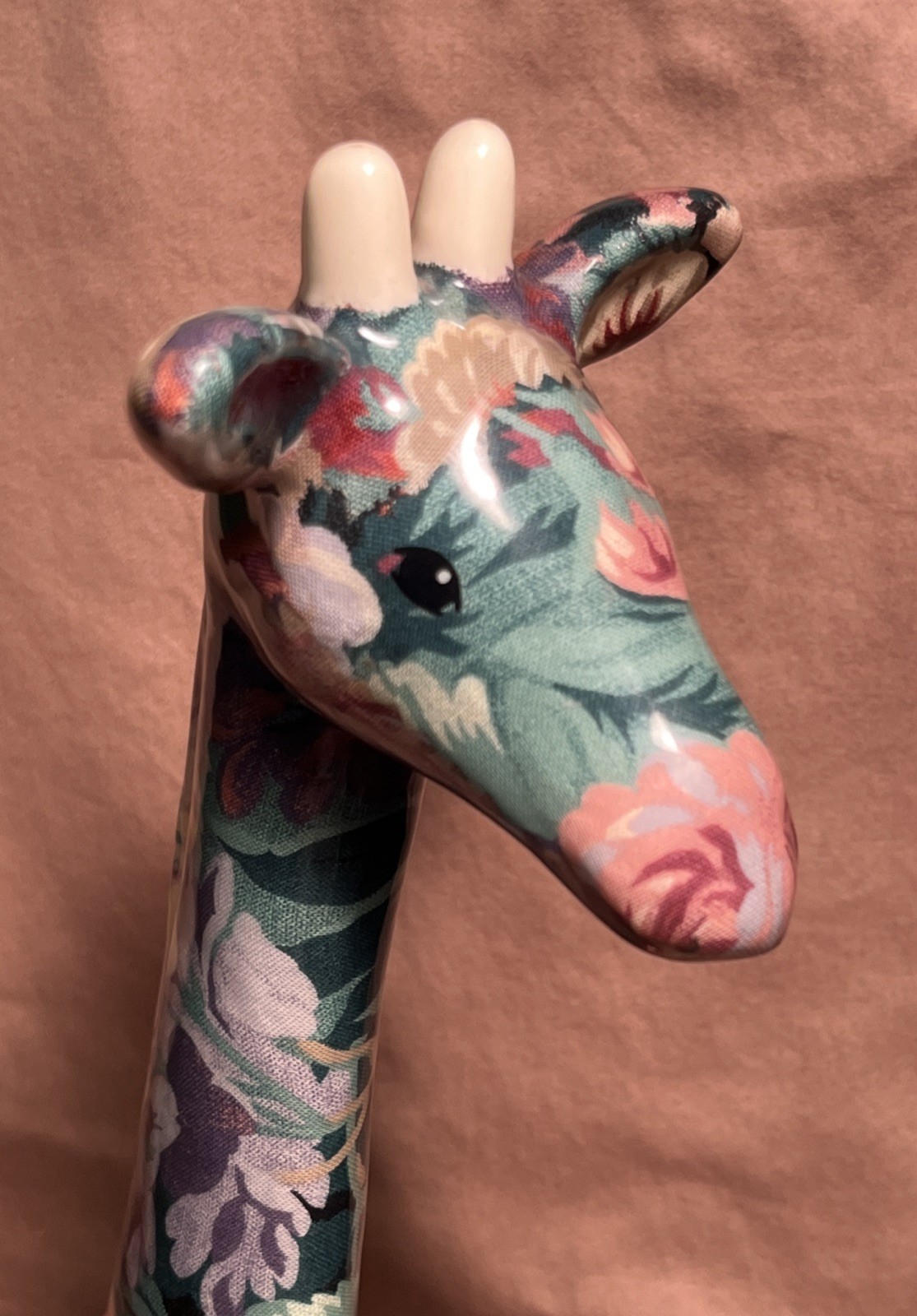 Collectible porcelain giraffe sculpture Floral Porcelain Patchworks” Joan Baker