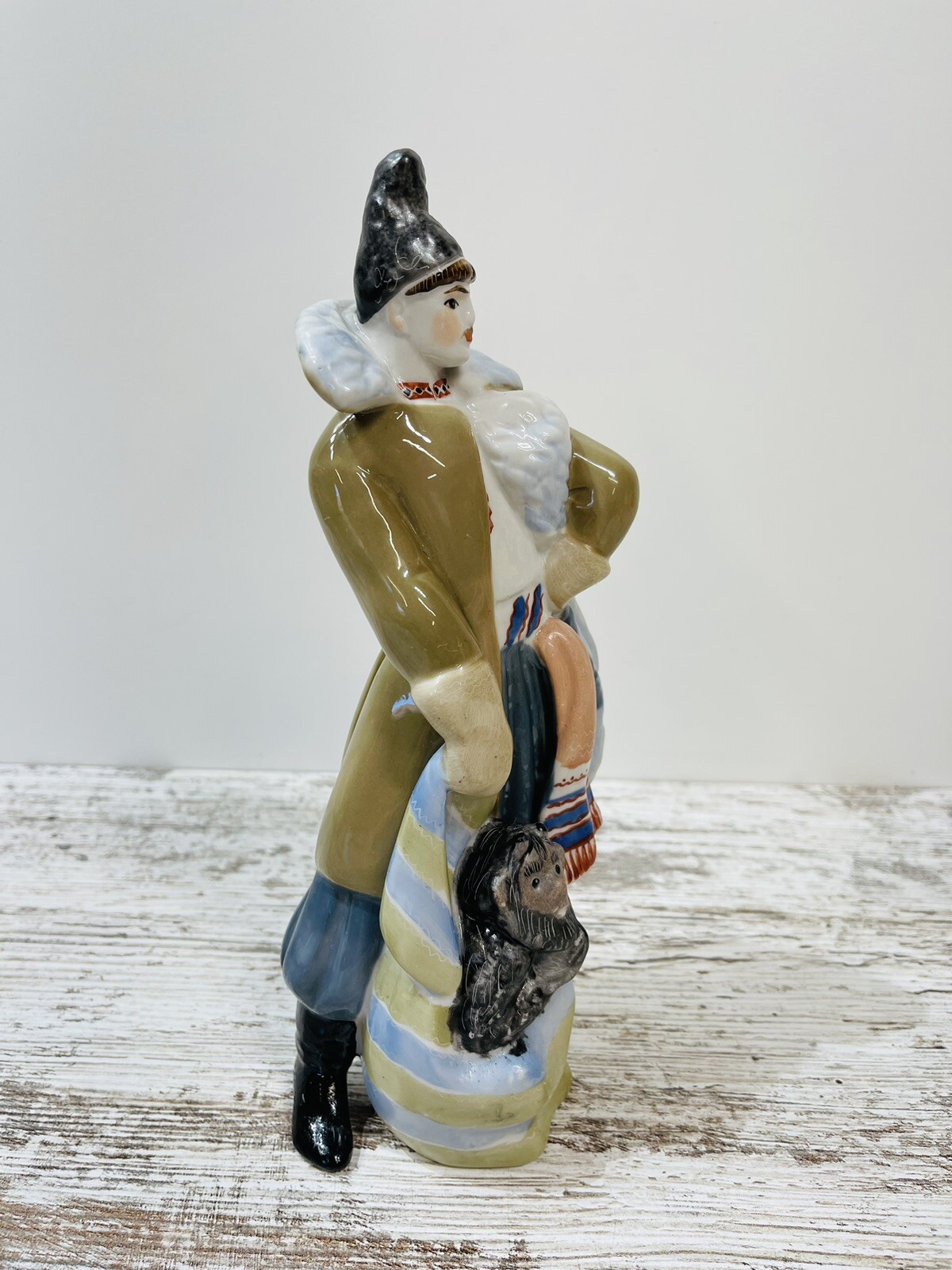 Rare Vtg 1980s USSR Statue Figurine Kiev Man Monkey Porcelain Marked Stamped