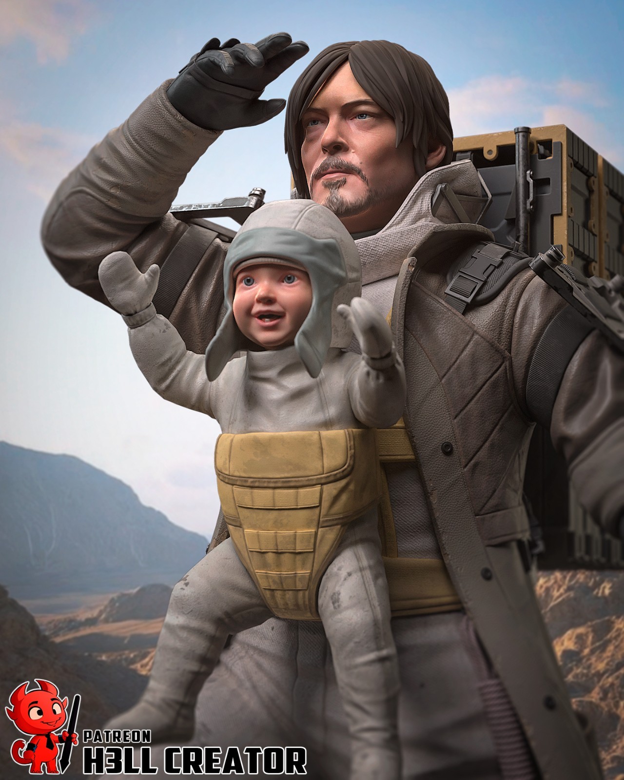 Sam Bridges Figurine Death Stranding Hand Painted Model / DIY Kit 13 pcs