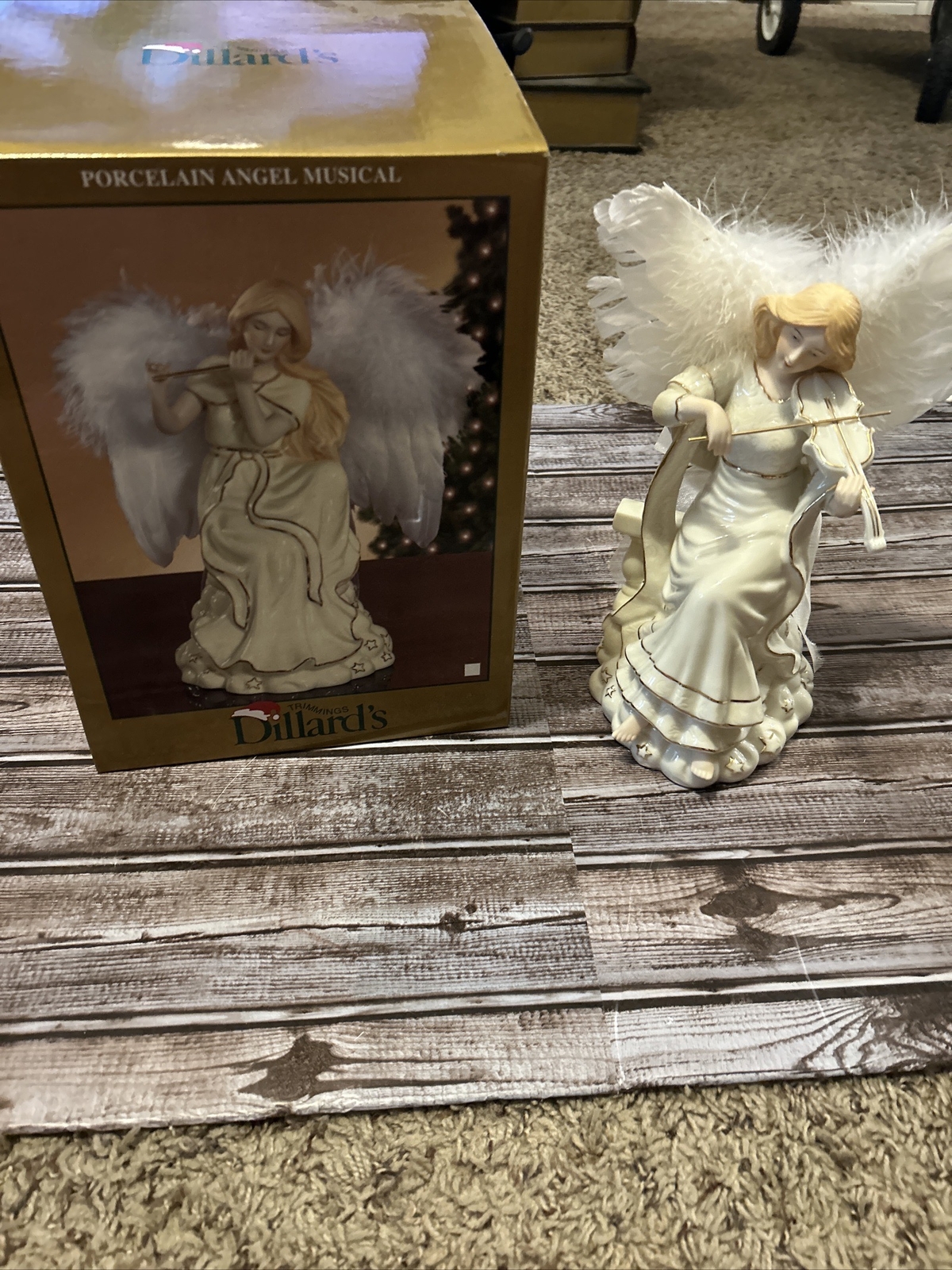 Dillards Porcelain Angel Musical Fully Functional