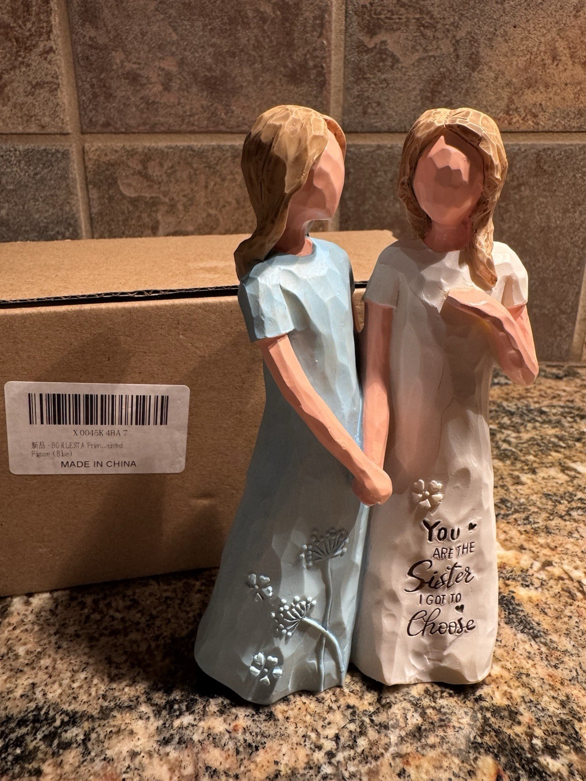 Borlesta Women & Friends Gift “You Are The Sister I Got To Choose” Blue & White