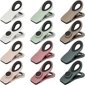TACGEA Chip Clips, Magnetic Bag Clips with Air Tight Seal for Food Storage, 12 P