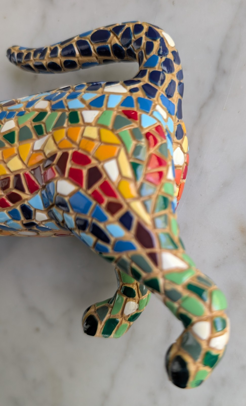 Vintage BARCINO Multi-Color Mosaic Cat Figurine Spain 6 inches