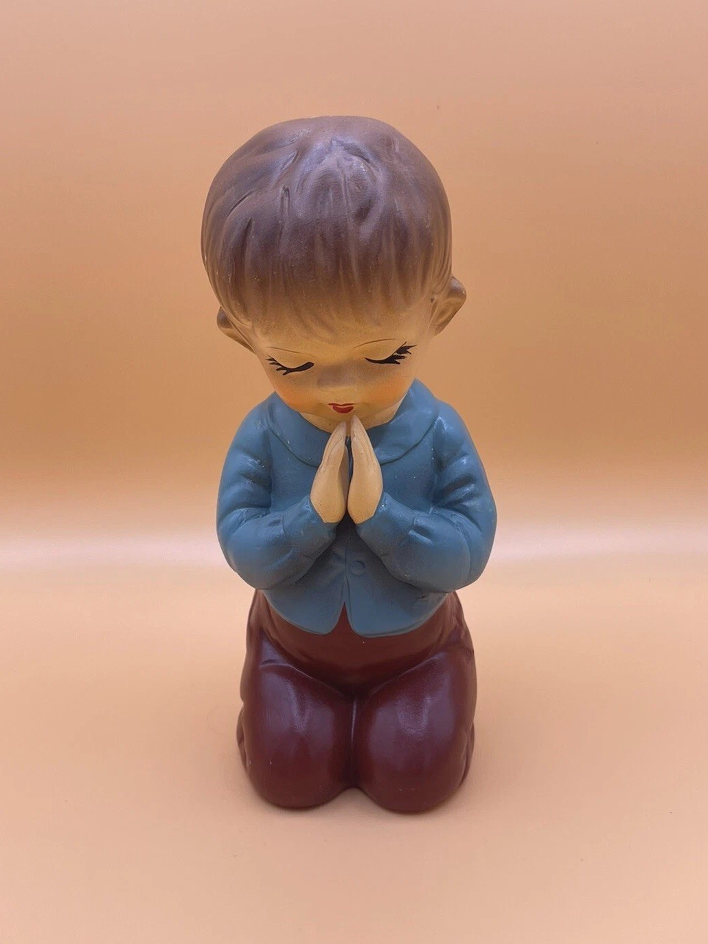 Vintage MCM Boy Child Praying Figurine Christian Decor Holy Trinket ***