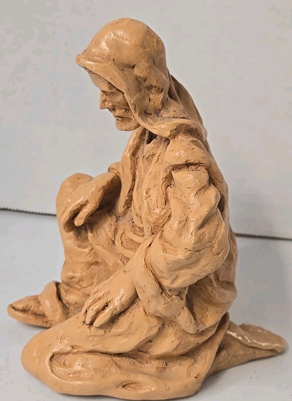 Jesus Kneeling Praying Statue Clay Resin Figurine 6 In. Statue Italian Style