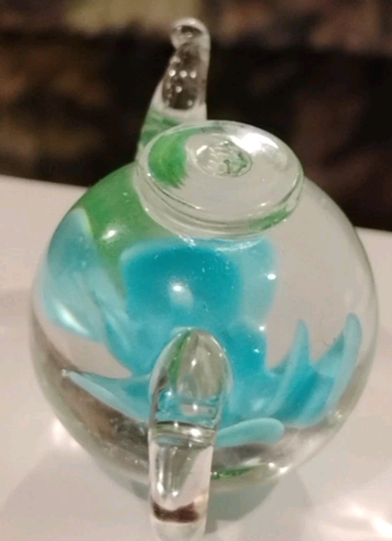 Mini Glass Teapots w Blue, Yellow, Green, White, Red and Pink(no handle) Flowers