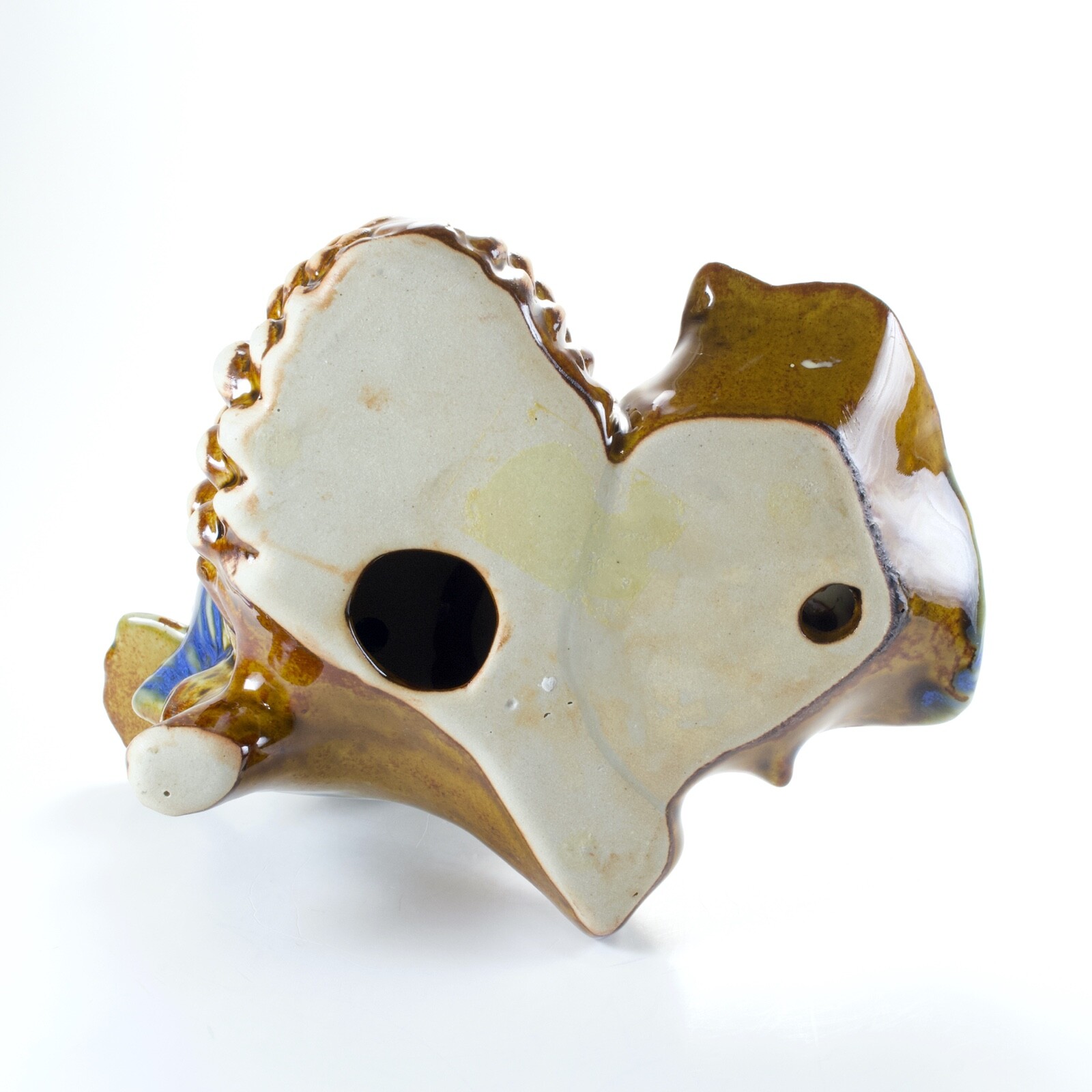 Colorful Redhead Bird on Pinecone Figurine Ring Holder Birder Gift Shiny Ceramic