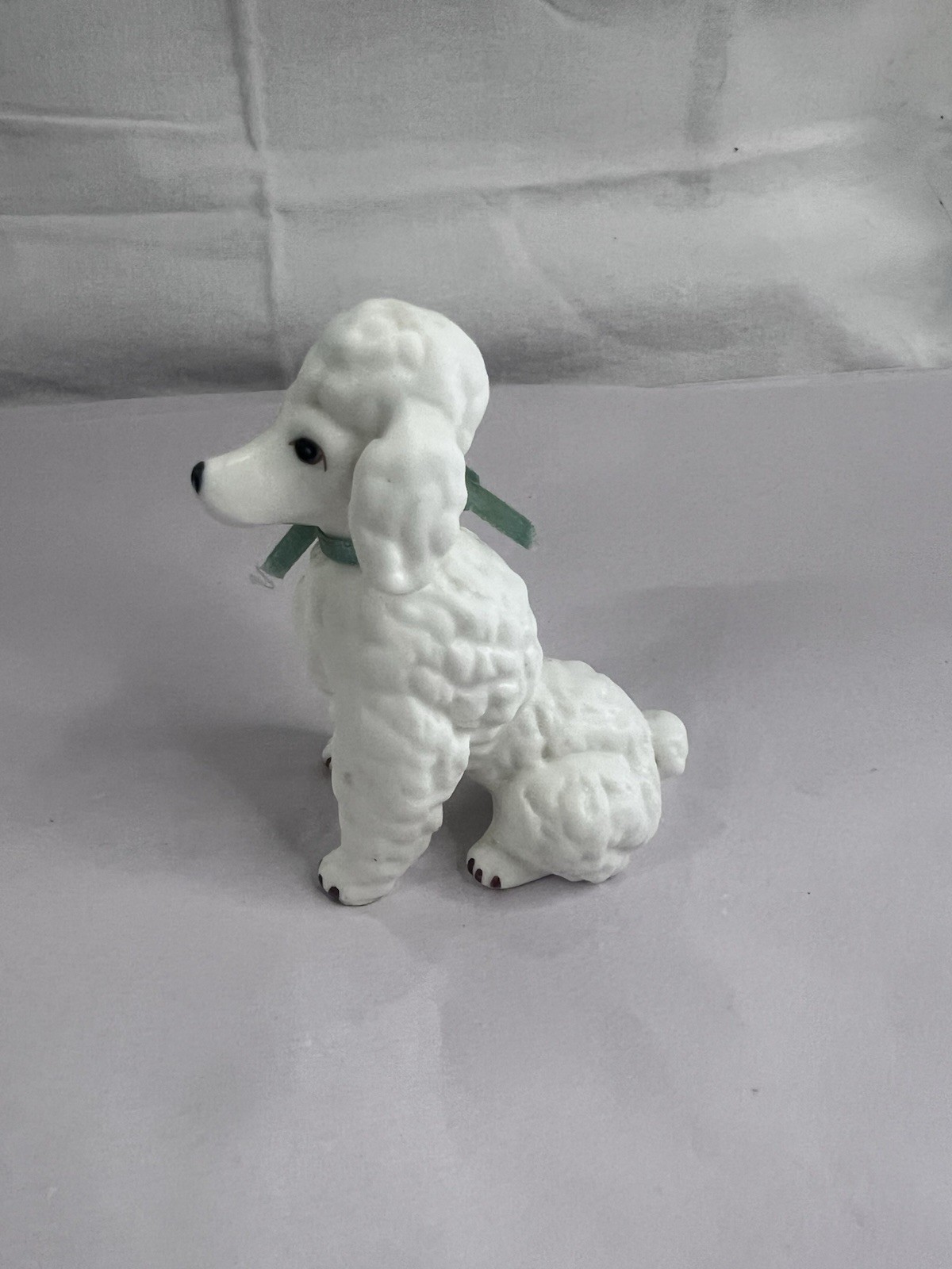 Poodle Dog Figurine Ceramic Vintage 3 1/4 Inches Tall Farmhouse Birthday Gift