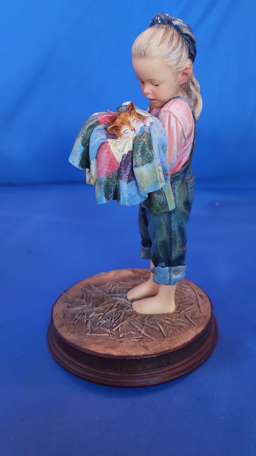 Mama Says…. Guard Your Treasures Figurine Demdaco Girl w/ Kitten 2003