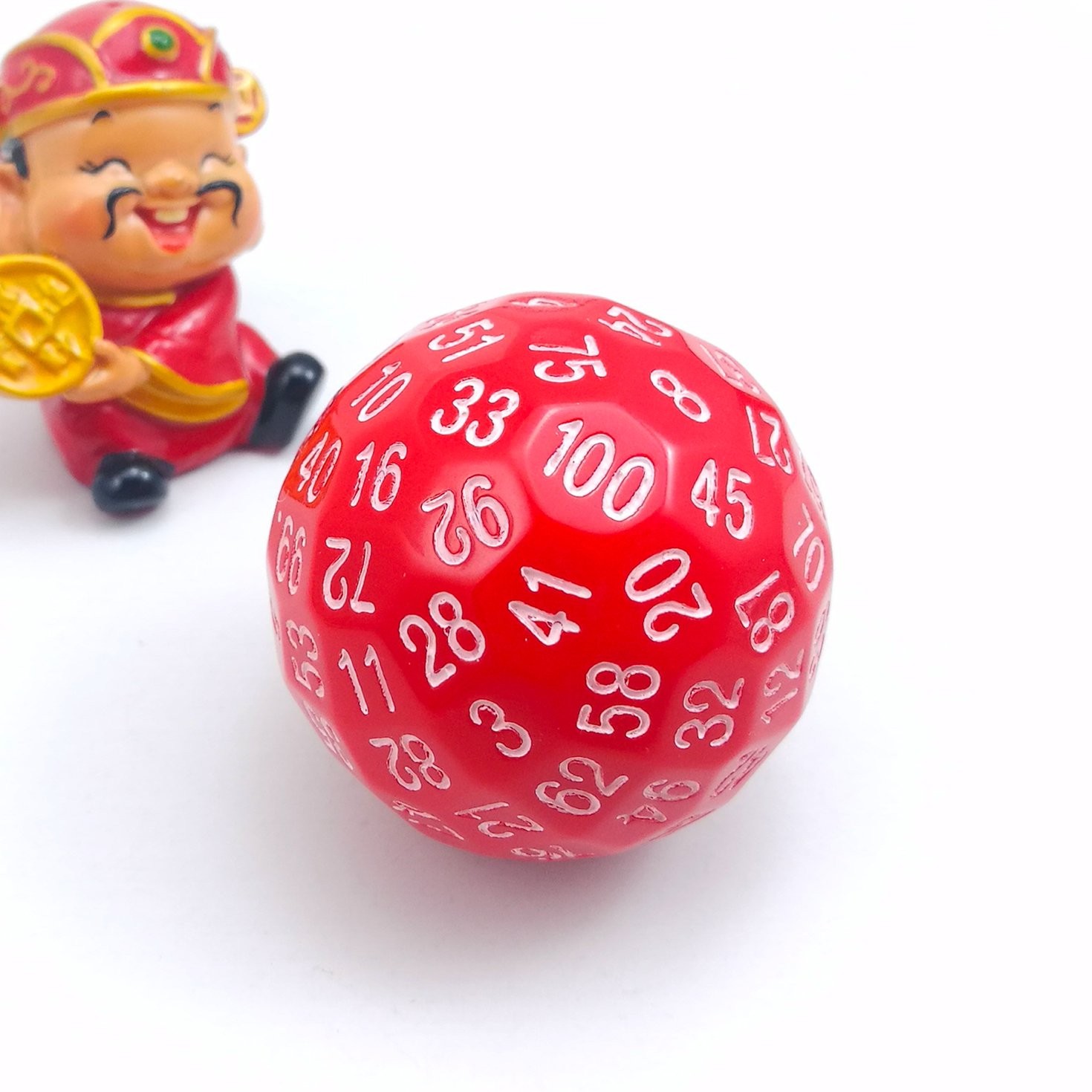 BESCON DICE Polyhedral 100 Sides Plastic Red 45MM Functional Tabletop Gaming